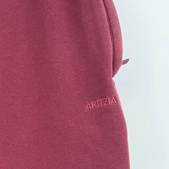 Aritzia Joggers Women 2XS Faded Burgundy Meg Fit Sweatpants Cozy Fleece Comfy - Picture 4 of 16